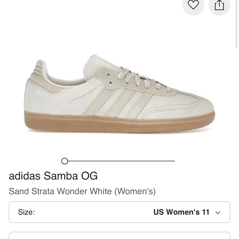 Adidas Women's Samba OG Sand and White Sneakers